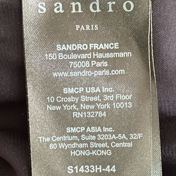 Sandro navy blue sweater with satin and lace - Picture 5 of 10